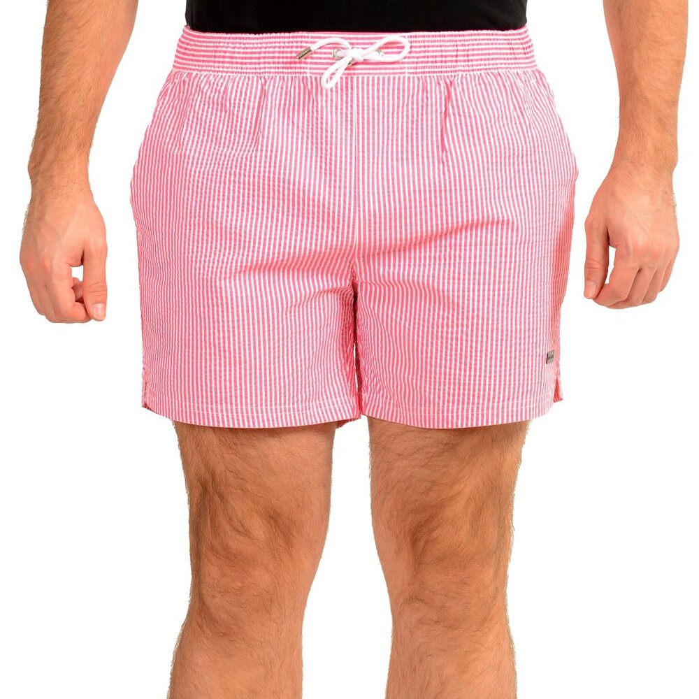 Hugo Boss Men's "Velvetfish" Striped Swim Board Shorts US 2XL IT 56